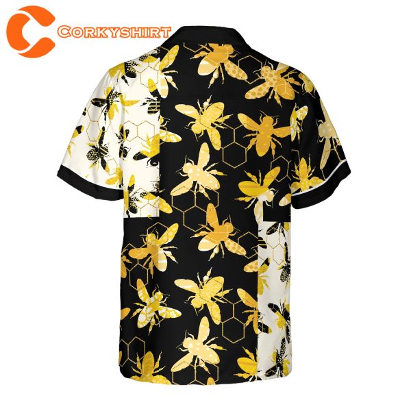 Trendy Geometric Bee Hawaiian Shirt