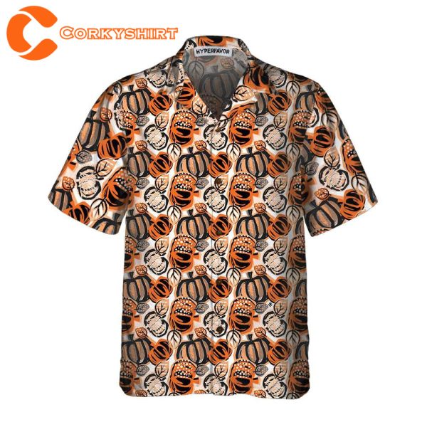 Trendy Painted Thanksgiving Pumpkin Hawaiian Shirt