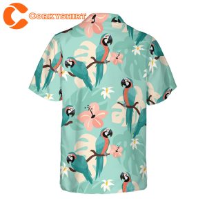 Trendy Parrots And Tropical Leaves Hawaiian Shirt