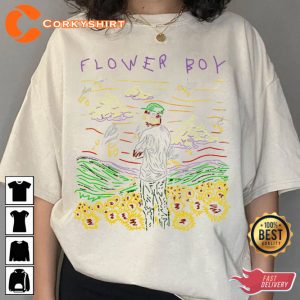 Tyler The Creator Flower Boy Aesthetic Lineart T-Shirt