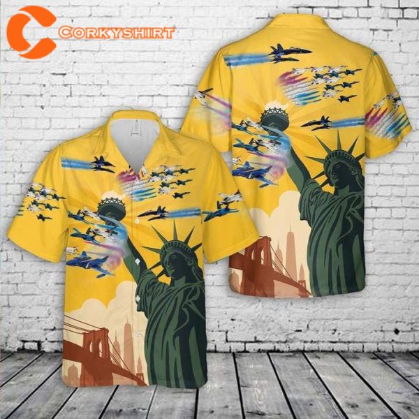 Us Blue Angels Thunderbirds 4th Of July Hawaiian Shirt