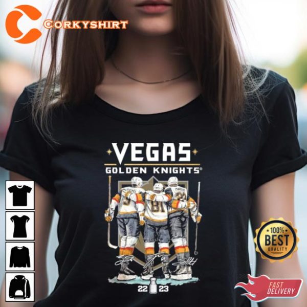 Vegas Hockey Jack Eichel Jonathan Marchessault And Shea Theodore 2023 T-Shirt