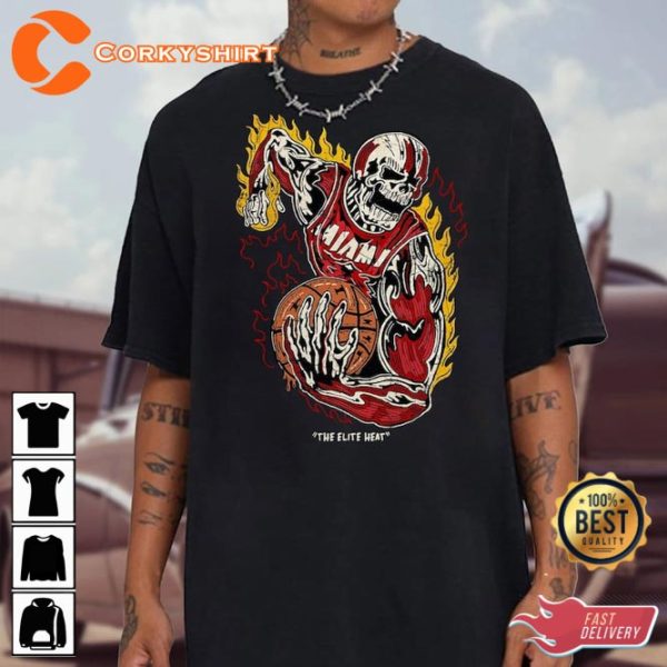 Warren Lotas The Elite Heat Miami Heat Skull Vintage Inspired T-Shirt