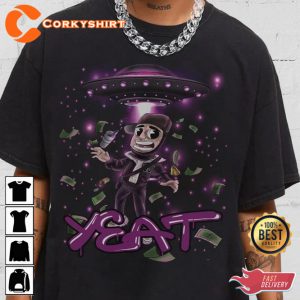 Yeat Cash UFO Streetwear Style Hip Hop Graphic Rap T-Shirt