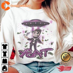 Yeat Cash UFO Streetwear Style Hip Hop Graphic Rap T-Shirt