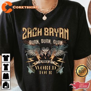 Zach Bryan World Tour Country Music Tour Concert T-Shirt