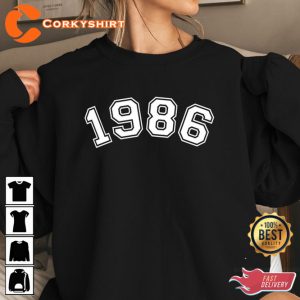 1986 Birthday Year Number Birthday Gift Born in 1986 Custom Shirt