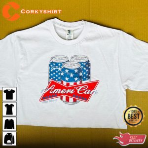 AmeriCan Beer Cropped Top  Design T-Shirt