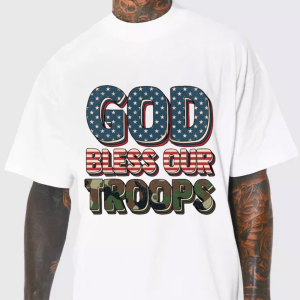 American Flag God Bless Our Troops Unisex T-Shirt