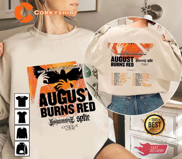 August Burns Red Rescue Restore 10 Year Anniversary Tour 2023 Concert T-Shirt