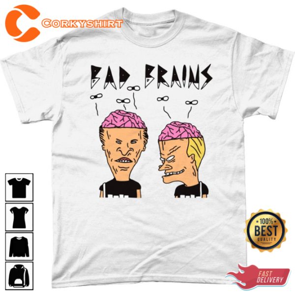 Beavis And Butthead Bad Brains Punk Funny Art Designed T-shirt