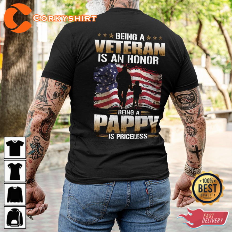 Being A Veteran Is An Honor Being A Pappy Is Priceless Classic Veterans T-Shirt