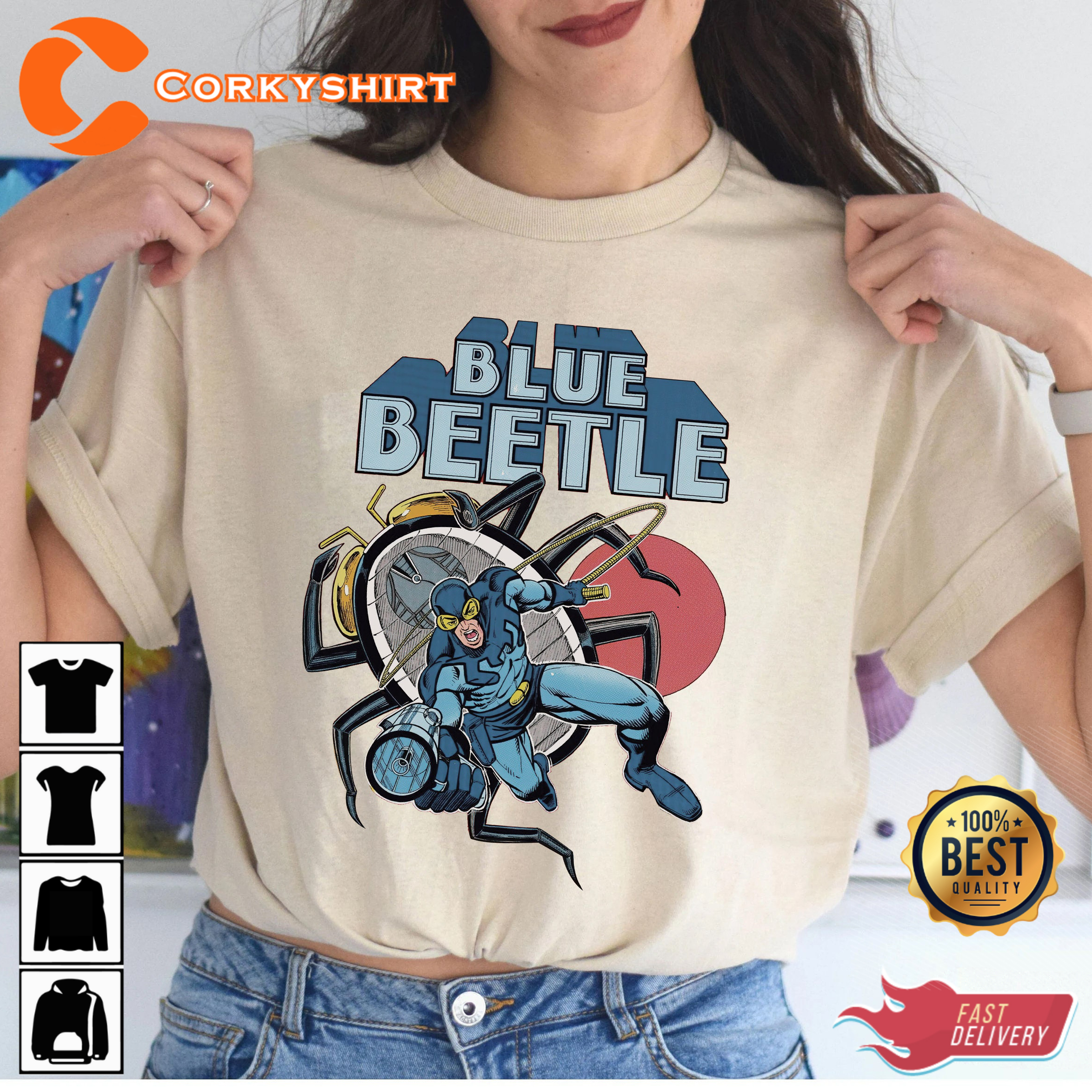 Blue Beetle Movie 2023 Comic Fan T-shirt