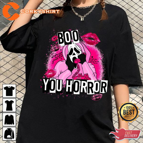 Boo You Horror Ghostface Valentine Vibes Halloween Costume T-Shirt