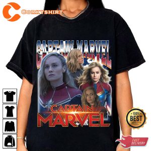 Captain Marvel The Strongest Av3nger Brie Larson Carol Denver Movie T-Shirt