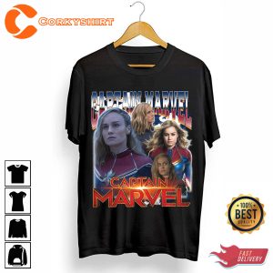 Captain Marvel The Strongest Av3nger Brie Larson Carol Denver Movie T-Shirt
