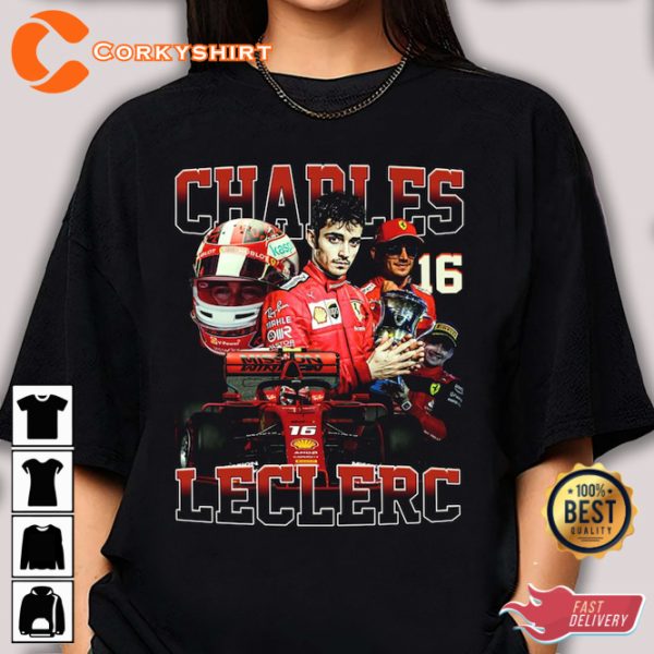 Charles Leclerc 16 Scuderia Ferrari Leclerc F1 T-Shirt