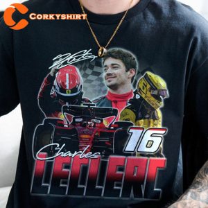 Charles Leclerc Formula 1 2023 Racing Graphic T-Shirt