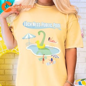 Cryptid Summer Pool Party Loch Ness Monster Graphic T-Shirt