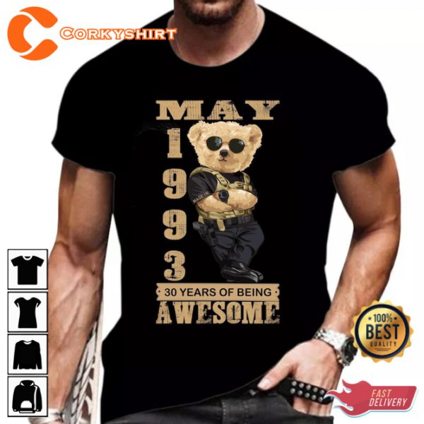 Custom Birthday Years Of Being Awesome Personalized Cute Teddy Bear Birthday T-Shirt