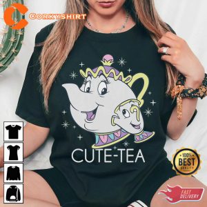 Cute-Tea Disney Beauty And The Beast Mrs Potts And Chip Cartoon T-shirt
