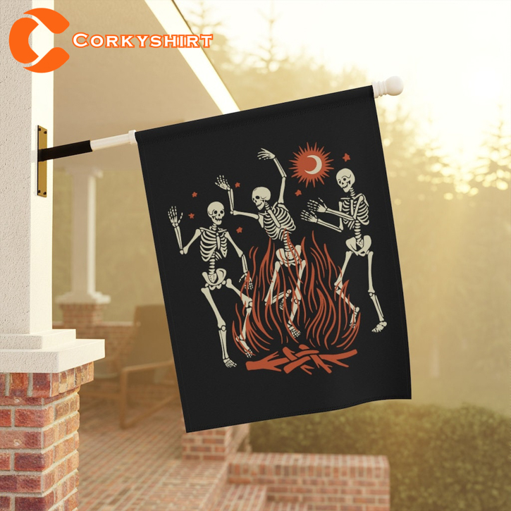 Dancing Skeletons Skeleton Halloween House Decor Garden Flag