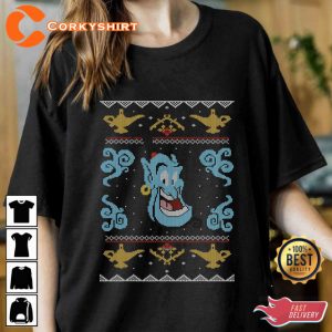 Disney Aladdin Genie Ugly Christmas Sweater Style Inspired Design T-shirt