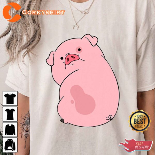 Disney Channel Gravity Falls Mysteries Unveiled Waddles The Pig Cartoon T-shirt