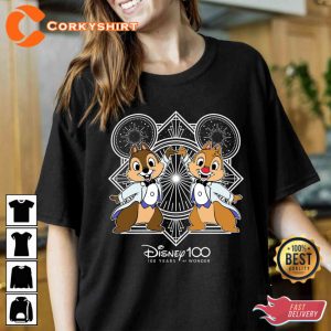 Disney Chip And Dale Couple Characters 100 Years Of Wonder T-shirt