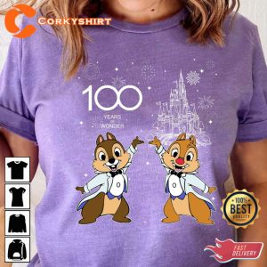 Disney Chip And Dale Couple Characters Cartoon Anniversary T-shirt