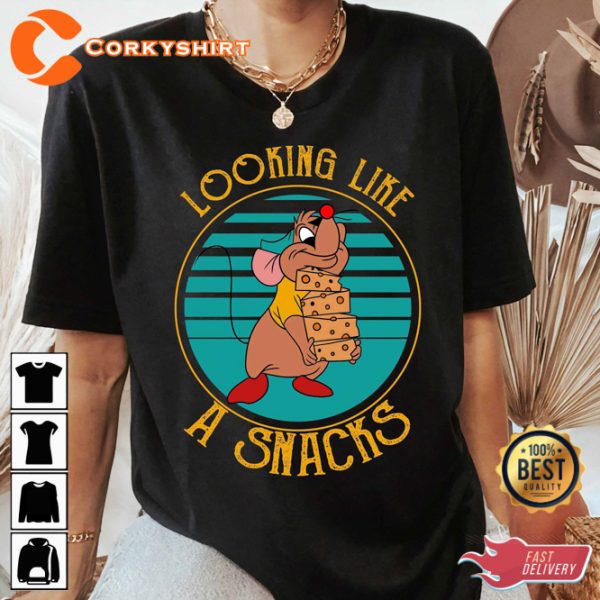 Disney Cinderella Looking Like A Snack Gus-gus Cartoon T-Shirt