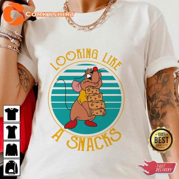 Disney Cinderella Looking Like A Snack Gus-gus Cartoon T-Shirt