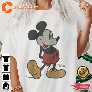 Disney Classic Mickey Mouse Pose Disney Friends Cartoon T-Shirt