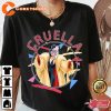 Disney Cruella 90s Portrait Villains Cartoon T-Shirt