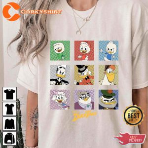 Disney Ducktales Group Shot Comic Box Up Animated Television Series Cartoon T-Shirt