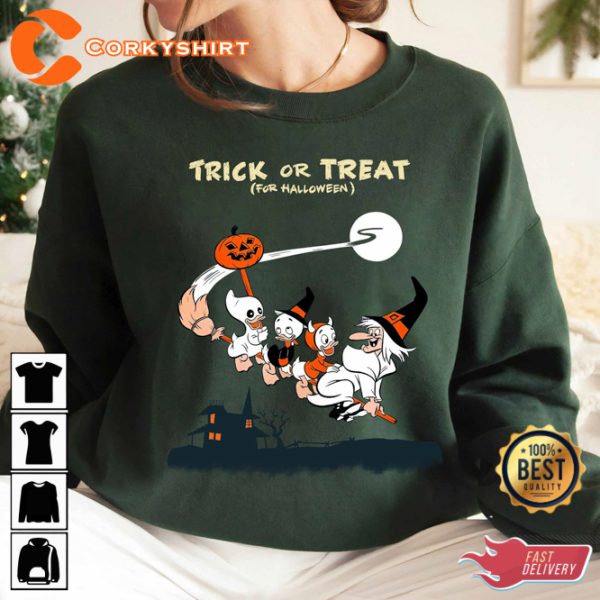 Disney Ducktales Huey Dewey Louie Trick Or Treat Cartoon T-shirt