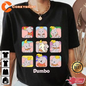 Disney Dumbo Moods Emotions Of Dumbo Helen Aberson Cartoon T-Shirt