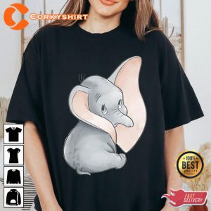 Disney Dumbo Simple Portrait Cute Cartoon T-Shirt