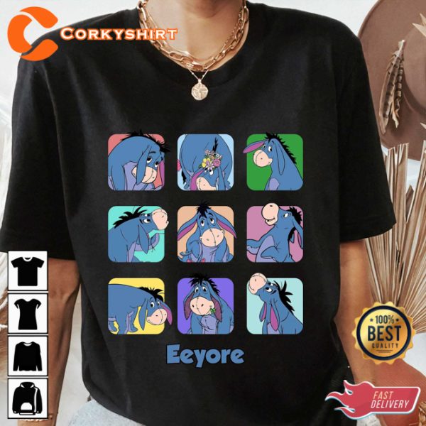 Disney Eeyore Moods Winnie The Pooh Emotions Of Eeyore Cartoon T-Shirt