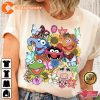 Disney Floral The Muppets Characters Kermit Fozzie Cartoon T-Shirt