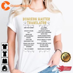 Dungeon Master Translator DND Dungeons And Dragons Funny Gamer Gifts Unisex T-Shirt