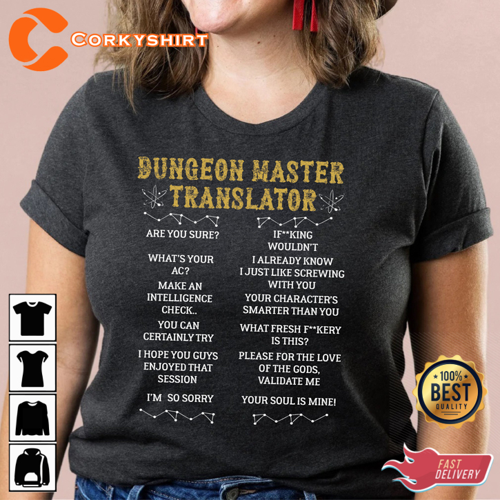 Dungeon Master Translator DND Dungeons And Dragons Funny Gamer Gifts Unisex T-Shirt
