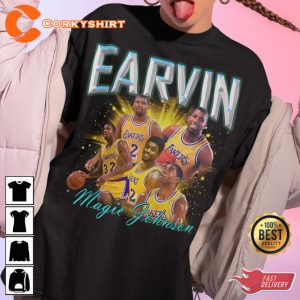 Earvin Magic Johnson Los Angeles Lakers Basketball T-Shirt