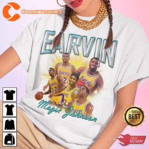 Earvin Magic Johnson Los Angeles Lakers Basketball T-Shirt