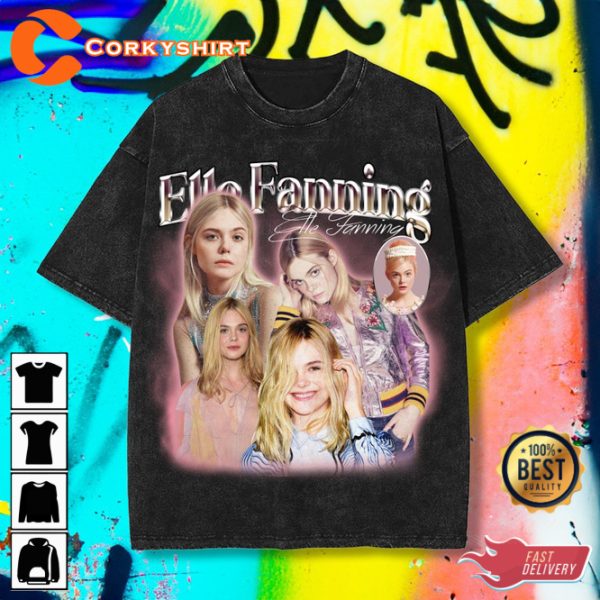 Elle Fanning Concert Gift Idea For Fans Signature Designed Music T-Shirt