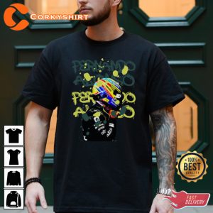 Fernando Alonso Driver Racing Championship Neon Graffiti Inspired T-Shirt