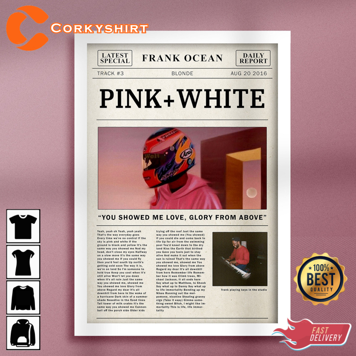 Frank Ocean Physical Pinkwhite Lyric Newspaper Style Print Wall Art Poster