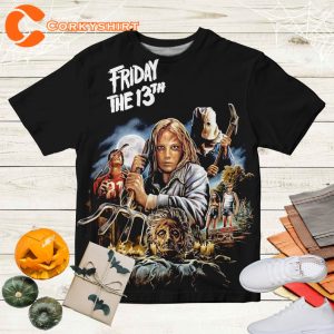 Friday The 13th American Horror Franchise 3D T Shirt, Friday The 13th Unisex Horror Shirt Fan Gifts, Halloween Scary T-Shirt