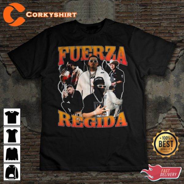 Fuerza Regida Vintage Look Playera Regional Mexicano T-Shirt