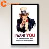 Funny Patriotic Wall Art Uncle Sam Poster